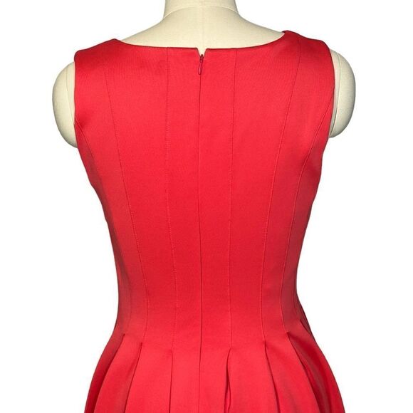 Calvin Klein Pink Fit and Flare Pleated Scuba Dress| Size 8 - Picture 5 of 8
